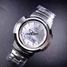 Casio Men's Full Metal Techwear Watch Auto LED Light Multiband 6 Casual Wristwatch AWM-500D-1A8PR - one-size - View 4