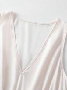 Vestido de mujer de longitud media sin mangas con cuello en V, estampado floral y efecto degradado - Multicolor - Ver 5