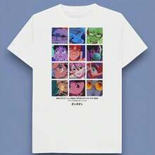 T-Shirt With A Collage Of DandA1DAn Characters. Perfect For Friends And Family. Sizes: S To XL. 220 G. Pure Cotton. Short-Sleeved T-Shirt For Men And Women. Thick, Wrinkle-Resistant Fabric That Won't Easily Lose Its Shape. Simple And Versatile Style, Lightweight And Breathable, Ideal For Work, Travel, Camping, Shopping, And Everyday Leisure Time. - 白色 - 查看 1