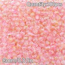 100pcs 8mm Mixed Color Textured Round Beads, Acrylic Loose Beads Suitable For DIY Jewelry Making - Bracelets, Necklaces, Earrings - DIY Brushed Round Beads - View 16