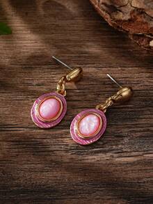 Cring Coco 1pair Fashion Boho Nautical Geometric Drop Earrings For Woman Accessories New Golden Earrings For Daily Party Prom Vacation Music Festival Mother's Day Jewelry Gift - Geometry - View 9