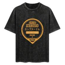 Nissin Cup Noodles Ramen Spicy Beef Flavour T-Shirt Light Athletic Short Sleeve Tee Shirt - 黑色 - 查看 1
