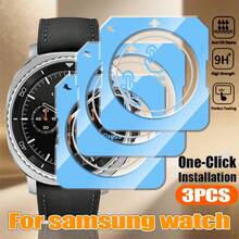 适用于三星 Galaxy Watch 8/7 40mm/44mm 和 8 Ultra/Classic 46mm 的 3 片装屏幕保护膜，自动对齐，防刮擦，无气泡，易于 DIY 贴合 - 適用於 Galaxy Watch8 Classic 的 3 件裝 - 查看 2