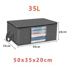 Bolsa de Almacenamiento de Ropa Plegable de 1/3/6 Piezas, Bolsa de Almacenamiento de Mantas de Gran Capacidad, Contenedores de Almacenamiento para Organizar la Ropa del Dormitorio en el Hogar - 3 unidades de 35 litros - Ver 13