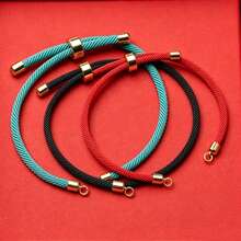 1pc Colorful Lucky DIY Bracelet, Braided Double-Loop Bracelet Accessory Suitable For Connector, Pendant, Bracelet - Multicolor - View 13
