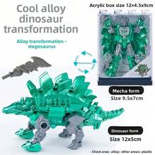 Robot de Aleación Cinco en Uno, Dinosaurio Transformable, Modelo de Ensamblaje, Juguete Educativo para Niños, Tiranosaurio Rex - E - Ver 2