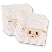 Juego de suministros para fiesta de cumpleaños de s, platos, servilletas, tazas, vajilla para 16 - Oveja - Ver 4