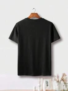 Camiseta con Estampado Gráfico, Manga Corta, Cuello Redondo, Estilo Casual para Verano y Primavera, Ropa de Mujer - Estilo Vintage Urbano, Unisex, Camiseta Holgada de Algodón con Manga Corta y Cuello Redondo - Negro - Ver 3