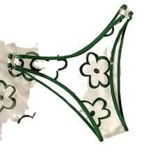 Nuevo bikini de tres piezas estilo ins con tiras ajustables y diseño de corazón. - Verde - Ver 6