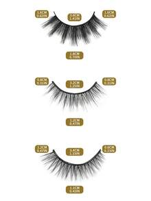 MAANGE 3 Pairs Self-Adhesive Mixed Style Delicate Cartoon False Eyelashes, Suitable For Daily Use And Travel - Multicolor - View 3