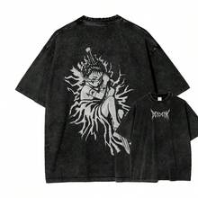 Camiseta Unisex  con Efecto Lavado13 - Negro - Ver 1