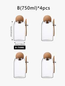 1pc/3pcs/4pcs Airtight Food Storage Containers, Kitchen Storage Jars With Lids, Sealed Glass Jars, Sugar Canister, Tea Canister, Coffee Canister - Clear - View 17