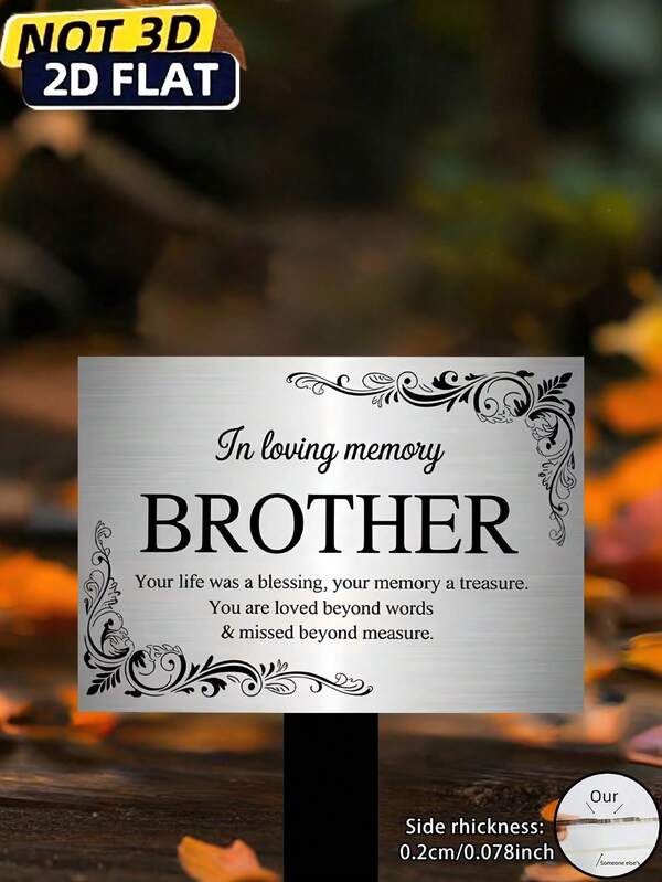 Marker de grădină acrilic plat 2D | Decor memorial personalizat color cu citate delicate, potrivit pentru grădina exterioară, curte, cimitir. Decor exterior, cadou memorial. Potrivit pentru decorul curții exterioare, decor de casă în stil artistic decorativ, ornament pentru jardinieră, decor de grădină, accesorii florale, decor exterior, decor de grădină pentru gard, suport pentru flori, decor de grădină cu țăruș de lemn, decor de vară suspendat, casă, accesorii de sărbători, decor frumos pentru casă