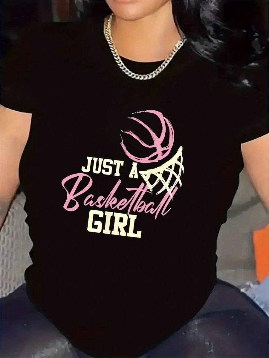 Camiseta para Entusiastas del Baloncesto | Ligero y duradero, adecuado para eventos deportivos, entrenamientos en el gimnasio y uso casual, con un diseño de patrón elegante y ajuste cómodo, con cuello redondo y tela ligeramente elástica. - Negro - Ver 1