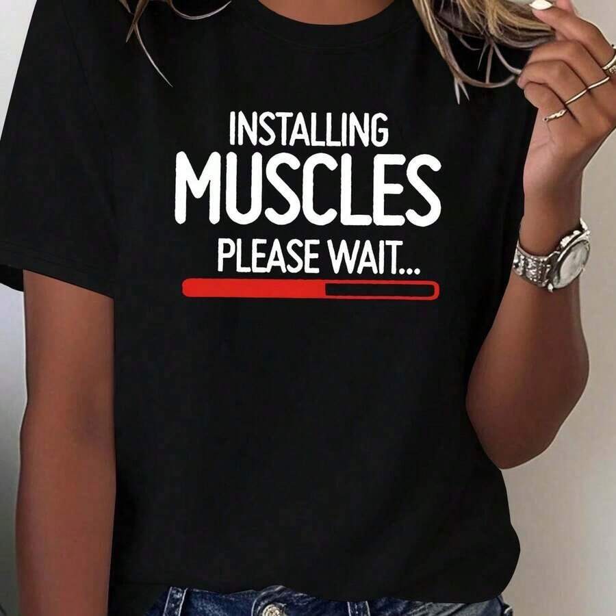 Camiseta Unisex De Manga Corta, Camiseta Con Estampado De Letras, Top Casual De Manga Corta Con Cuello Redondo Para Verano Y Primavera, Ropa De Mujer, Playeras Hombre, Spiderman, , Mujer, Romwe Men, Boho Chic, Regalos Para Maestros, Camiseta De Mujer, Conjuntos Curvos Para Hombre, Y2K. - Negro - Ver 1