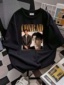 180g Pure Cotton Conrad Fisher Vintage Style T Shirt Team SweaT The Summer I Turned Pretty Print Round Neck Short Sleeve Casual Comfortable For Women Slightly Designer Clothes Breathable Streetwear Homme Fashion Graphic Soft Stretched Unisex Top For Everyday Wear Versatile Stylish - Negro - Ver 2