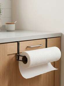 Kitchen Tissue Rack,Creative Wall-Mounted Kitchen Roll Paper Holder, No-Drill Space-Saving Cleaning Cloth Organizer Free Punching Kitchen Cabinet,Hanging Roll Paper Rack,Rag Oil-Absorbing Paper,Fresh-Keeping Film Hanging Rack,Kitchen Shelf - Multicolor - View 5