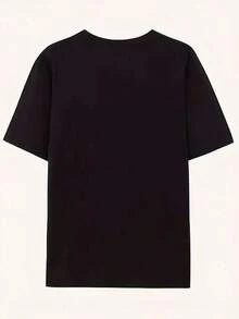 Camiseta unisex de manga corta con estampado de superhéroes y piezas de rompecabezas, cuello redondo, para la concientización sobre el autismo, ropa casual, idea de regalo para fiestas, lavable, para uso diario, camiseta de verano. - Negro - Ver 2