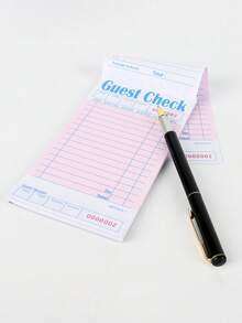 1/2/4 Packs Pink Waitress Accounting Notebook, Waitress Memo Pad, Restaurant Waitstaff Accounting Book, 50 Sheets Per Book - Multicolor - View 2