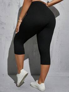 Pantalones capri de verano para mujer de talla grande, 2 piezas de leggings estampados, leggings negros, pantalones capri deportivos para mujer, leggings de mujer, conjunto de 2 piezas de leggings negros, ropa de otoño, atuendos de maestro - Multicolor - Ver 2