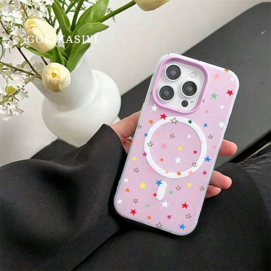 Shockproof Case Compatible With IPhone 16 Pro Max, 14, 15 Plus, Galaxy S25 Plus, Galaxy S23 Ultra, Two-In-One Magnetic Case, High Quality, Anti-Fall, Cute Design, The Best Gift. - Purple - View 1