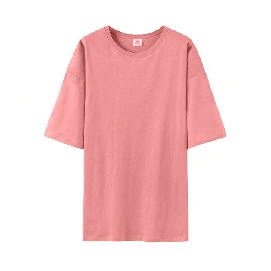 Women's Casual Printed T-Shirt, Short Sleeves, Round Neck, Spring/Summer Urban Fashion Unisex T-Shirt. WHZ8 - 粉色 - 查看 1