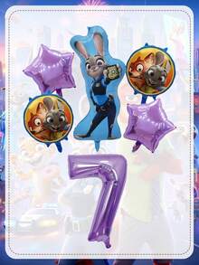 Disney Bộ bóng bay số chủ đề Zootopia, bóng bay hình Judy Hopps & Nick Wilde cho các dịp sinh nhật quan trọng, nâng tầm trang trí sinh nhật cột mốc của bạn với bộ bóng bay chủ đề Zootopia sống động này, gồm hai bóng bay tròn hình chân dung Judy & Nick, hai bóng bay hình ngôi sao màu tím và một bóng bay số màu tím ánh kim tùy chọn. - Bóng bay - Xem 10