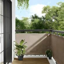 vidaXL Brise-vue pour balcon, revêtement de balcon avec œillets et corde, imperméable, pour balcon et terrasse, 90 x 800 cm, taupe, 100 % polyester Oxford - brun grisâtre - Voir 33