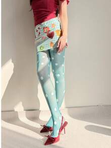 1pc Fashionable Colorful Polka Dot Pattern - Teal Blue - View 8