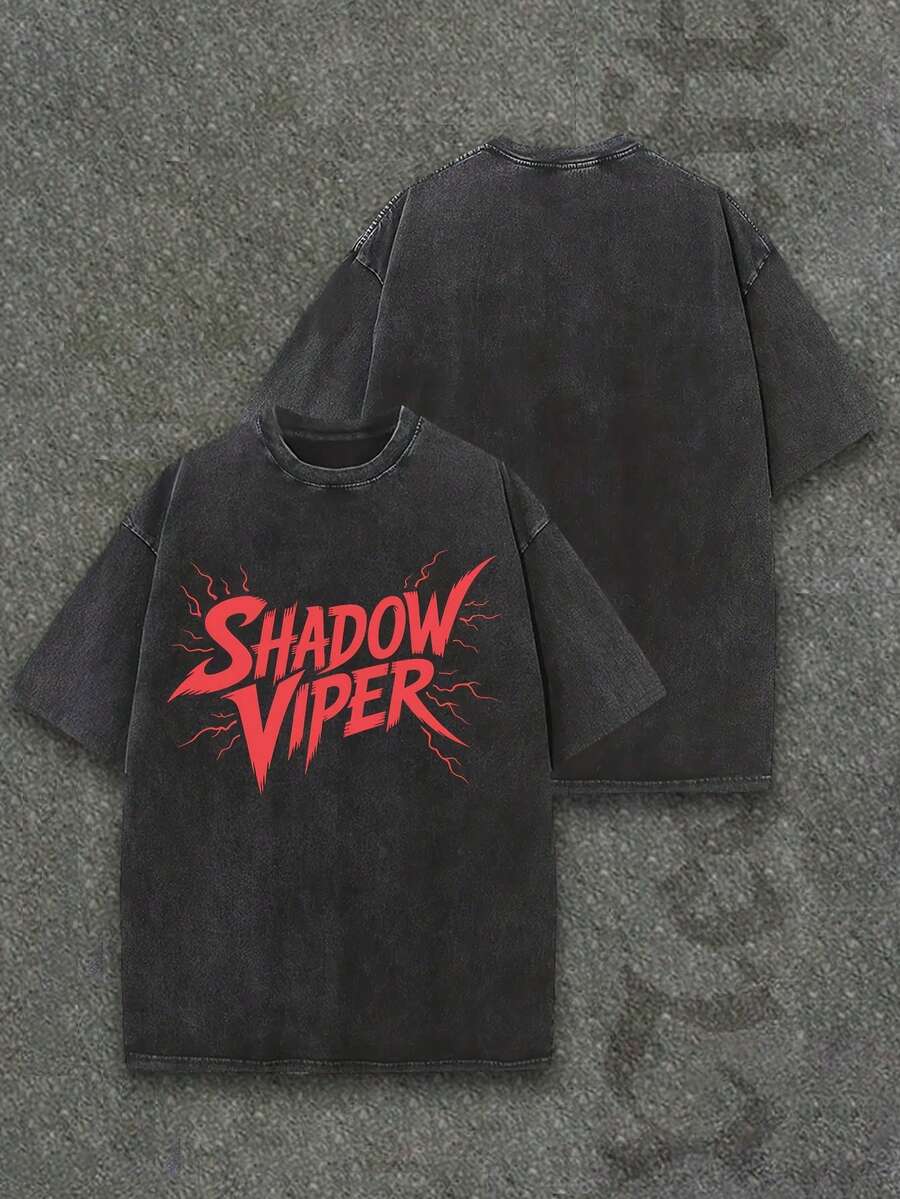 Camiseta casual vintage cómoda y lavada para mujer, camiseta de manga corta con cuello redondo,% algodón lavado y versátil para hombre, adecuada para uso diario y atuendos de, estilo unisex. - Negro - Ver 1
