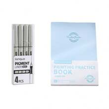 Languo Zeichenübung Skizzenbuch Sets, mit 0,2/0,3/0,4/0,5 mm Pigmentliner 3 Größen A4/B5/24K verdicktes 120 g/m² Papier, kein Tintenverlauf flach liegend 180° PU Cover, auslaufsicheres Markerpapier zum Zeichnen Skizzieren Ausmalen Anime Kunst Schulanfang Kunstbedarf - Sätze - Übersicht 15
