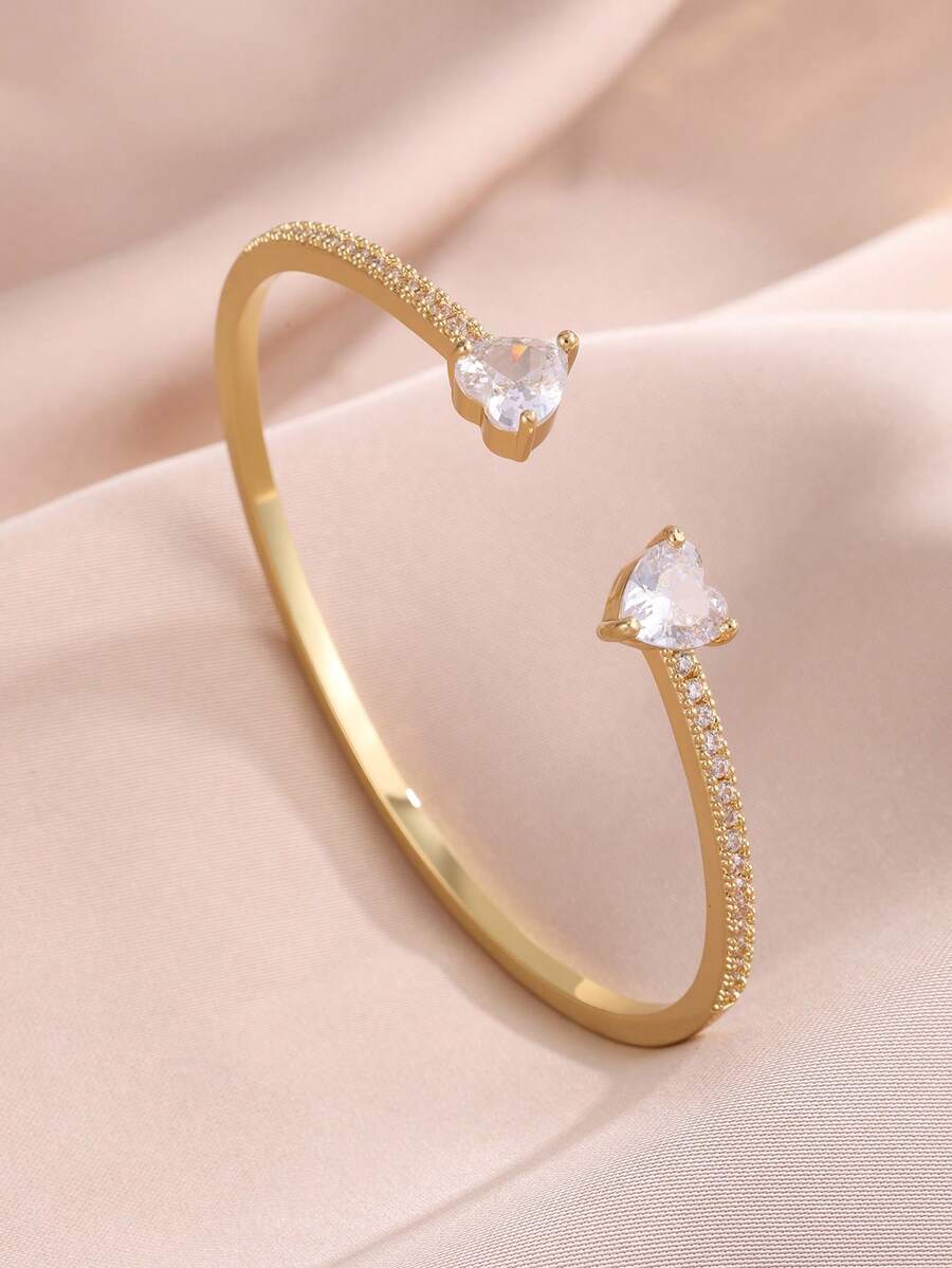 rakol 1pc Elegant Connected Heart Design Bracelet, Suitable For Party Wear - Love-filled Zirconium - View 1