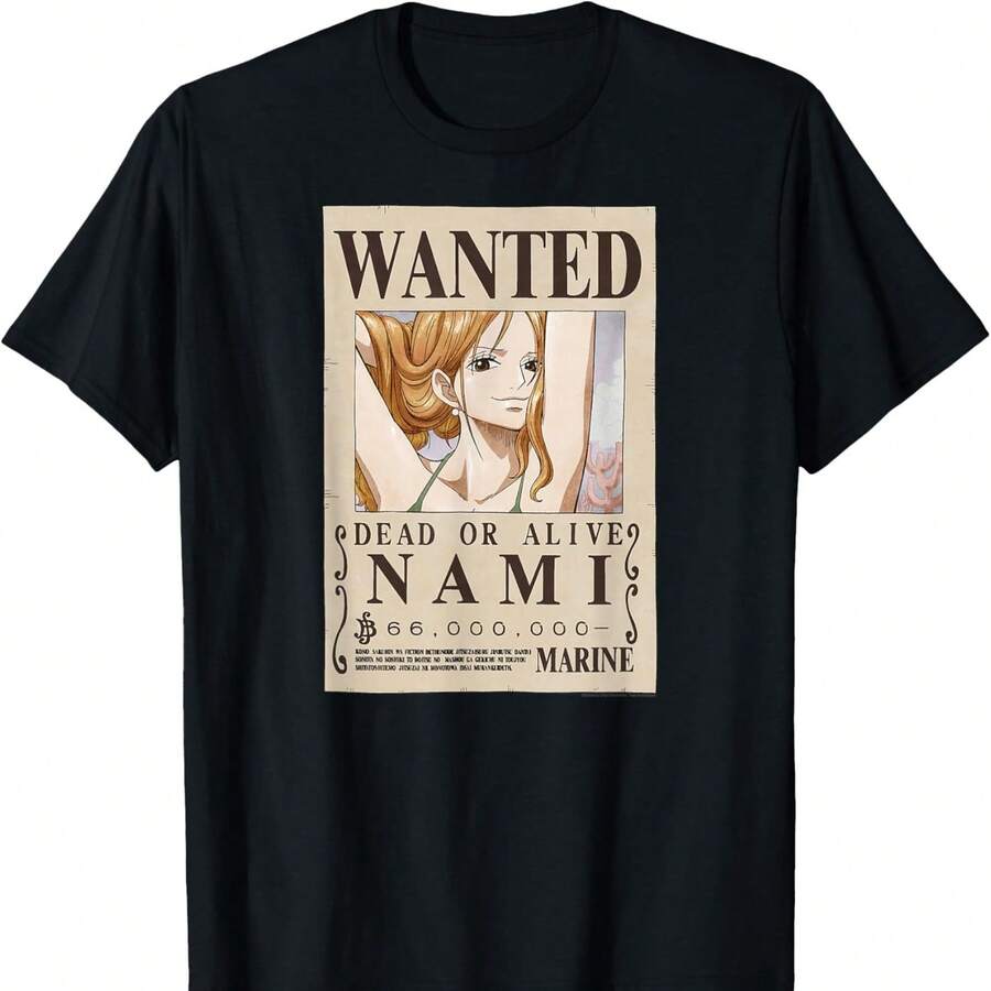 Unisex 220g Thick Cotton T-Shirt With A Cat Burglar Design From One Piece, Ideal For All-Day Wear. Classic And Casual Design, Easy To Match, Perfect For Everyday Outings, Streetwear, Sports, Dates, And Casual Get-Togethers Year-Round. - 黑色 - 查看 1