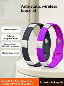 1pc Anti-Static Silicone Bracelet | Negative Ion Balanced Energy Sports Bracelet, Waterproof Static Discharge Bracelet Suitable For Men And Women - Multicolor - View 4