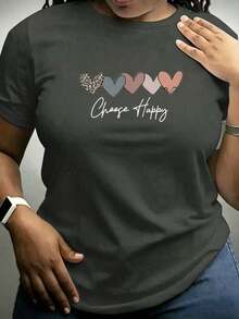 Camiseta de punto blanca informal para mujer, de manga corta, cuello redondo y hombros caídos, para comodidad en verano--Top básico versátil de manga corta - Caqui - Ver 3