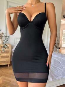SUN Vestido de figurín con sostén incorporado - Negro - Ver 3