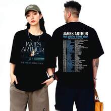 Pisces World Tour Dates 2026 Music Fan T-Shirt Reprint - 黑色 - 查看 1