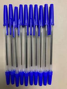 Bộ 50 bút bi mực nước, gồm các màu xanh dương, đen và đỏ, ngòi 1.0mm, mực không lem, viết trơn tru, thích hợp làm văn phòng phẩm cho học sinh - Mùa tựu trường - bút gel - Xem 2