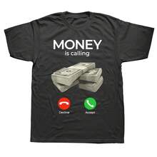 = 024 Ropa de calle con patrón, camiseta de manga corta para regalo de cumpleaños, camiseta de estilo veraniego para mujer, camiseta de negocios divertida con llamada de dinero en efectivo - forma - Ver 1