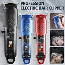 Men's Hair Clipper, Transparent Body Retro Oil Head Electric Hair Clipper, Professional Beard Trimmer With LCD Display Screen, High-Power Hair Beauty Machine, Father's Day Gift, Father's Day Gift - 紅色 - 查看 1