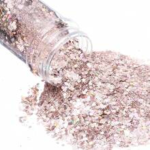 90ML Bottled Chunky, Nail Glitter Powder,PET Flake Mixed Fine Powder For Snowglobe Tumbler,Craft,Resin,Festival Decor,Nail Decoration - Rose Gold - View 3
