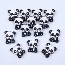 6 pièces Perles en silicone mignonnes en forme de panda - Perles focales en silicone, perles pour la fabrication de bijoux, design de mode, parfait pour les bracelets DIY, les cordons, les accessoires de bracelets de stylo perlés, les décorations de fête de vacances et autres artisanat fait main - Cadeau idéal - Multicolore - Voir 10