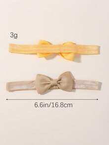 5pcs Solid Color Bowknot Children's Elastic Hair Bands, Macaron Colors Set - Apricot - View 5