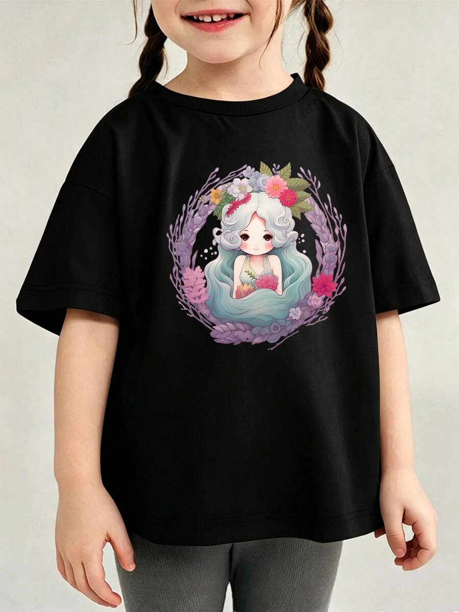 Young Girls T-Shirts - 黑色 - 查看 1