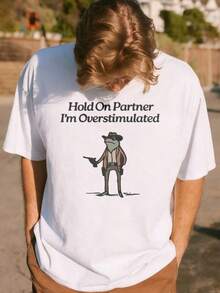 Camiseta informal de mujerMen's Funny Graphic Printed T‑Shirt Hold On Partner I'm Overstimulated Cotton Oversized Casual Everyday Short Sleeve T‑Shirt Summer Outfits Unisex For Women,Camisetas para hombre, camisetas para niños, camisetas con estampado de gatos y perros, camisetas para uso diario, camisetas de apoyo a la Copa del Mundo, camisetas de la Copa del Mundo 2026, camisetas estampadas, ropa de Pascua, - Blanco - Ver 1
