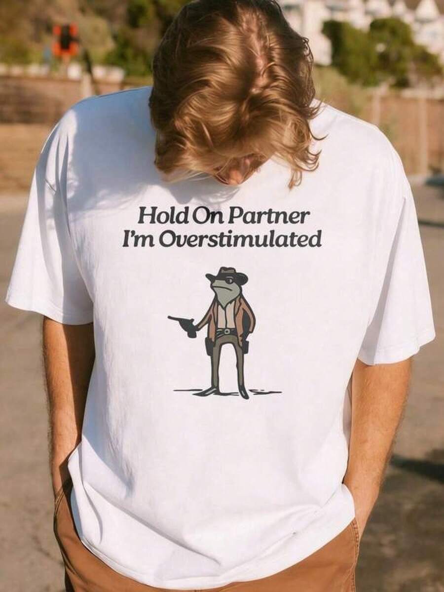 Camiseta informal de mujerMen's Funny Graphic Printed T‑Shirt Hold On Partner I'm Overstimulated Cotton Oversized Casual Everyday Short Sleeve T‑Shirt Summer Outfits Unisex For Women,Camisetas para hombre, camisetas para niños, camisetas con estampado de gatos y perros, camisetas para uso diario, camisetas de apoyo a la Copa del Mundo, camisetas de la Copa del Mundo 2026, camisetas estampadas, ropa de Pascua, - Blanco - Ver 1