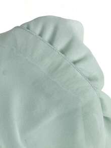 Blusa de gasa con volantes asimétricos y cuello suelto - Verde - Ver 8