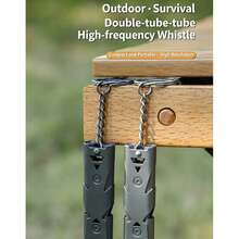 Dual-Tube Stainless Steel High-Frequency Emergency Whistle, High Decibel Whistle Suitable For Outdoor, Earthquake And Other Emergency Situations - A - View 5