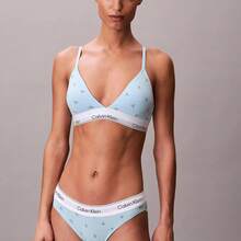 Calvin Klein Icon Cotton Modal Bikini QF8520  Thongs For Women Underwear - Diamond Logo Antarctic Blue - 查看 3