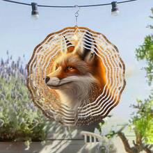 1pc 10-Inch Hanging Rotating Wind Chime, Fox Pattern, Dynamic Decoration For Balcony And Garden In Spring/Summer, With 360° Hook, High-Quality Gift For Friends (Pendant Not Included), Random Style - A - View 9